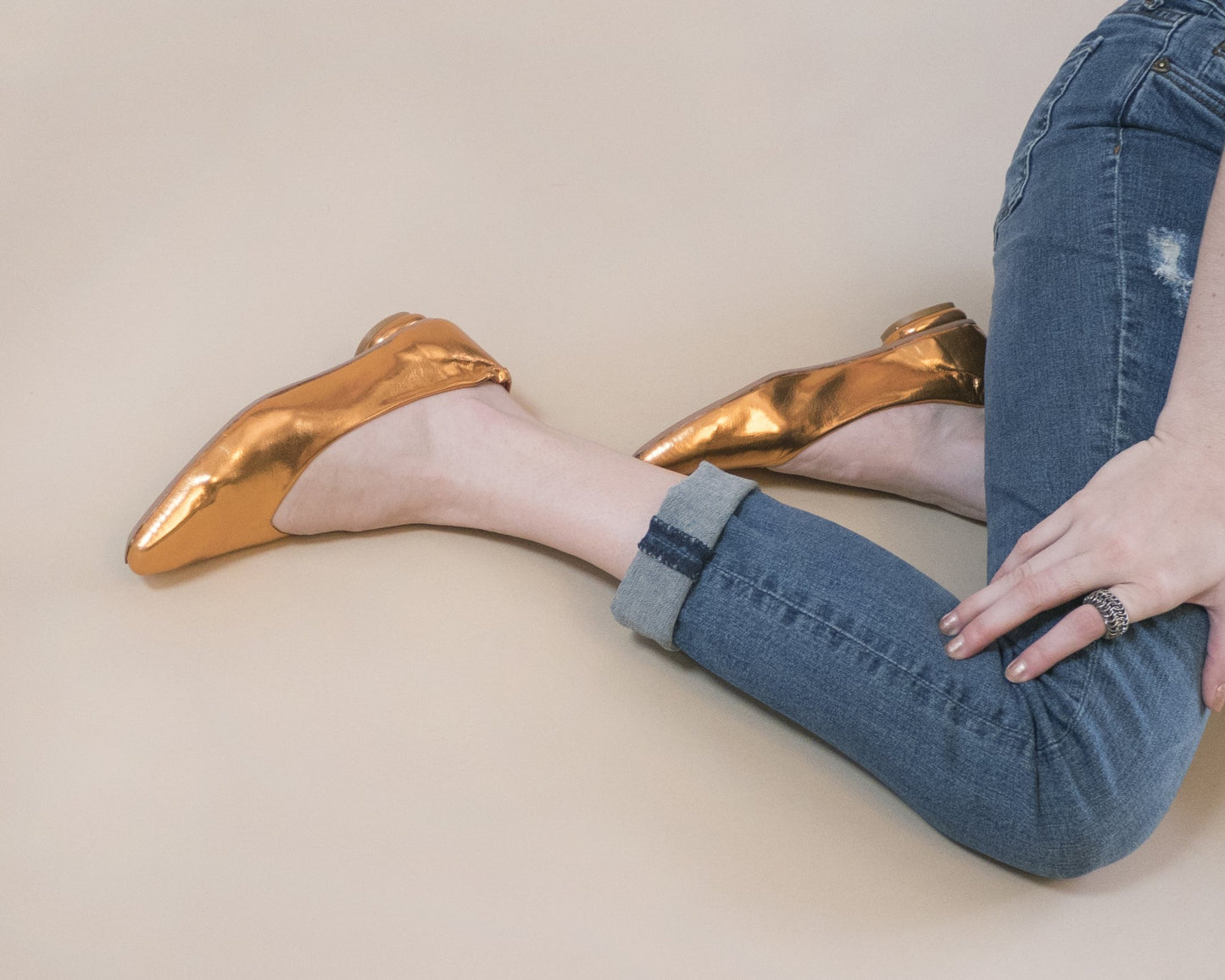 Kiren Flat [Copper Vegan Leather]